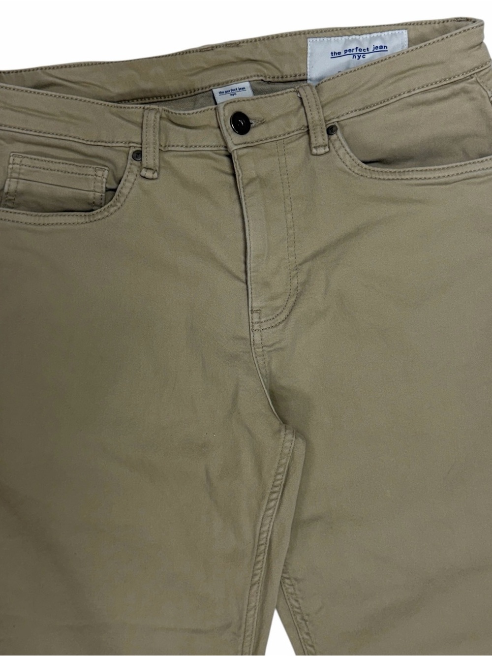 The Perfect Jean NYC Mens 32x30 Brown Denkhaki Slim Fit Stretch 5-Pocket Denim